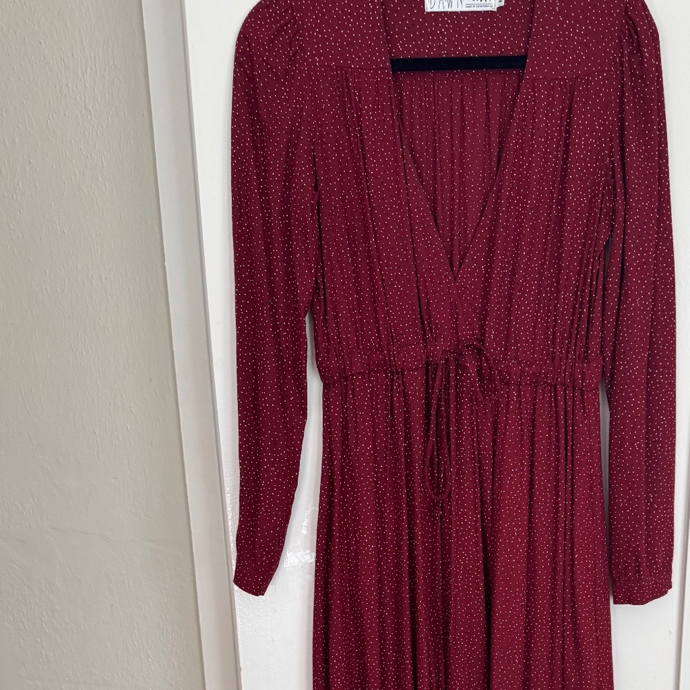 CHRISTY DAWN/Burgundy small dot print/ Maxi Dress /M